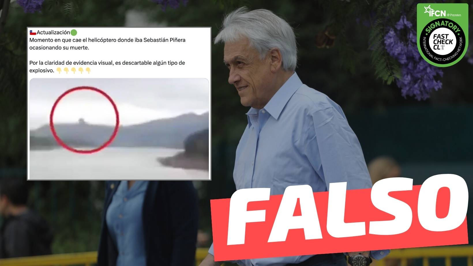 You are currently viewing (Video) “Momento en que cae el helicóptero donde iba Sebastián Piñera ocasionando su muerte”: #Falso
