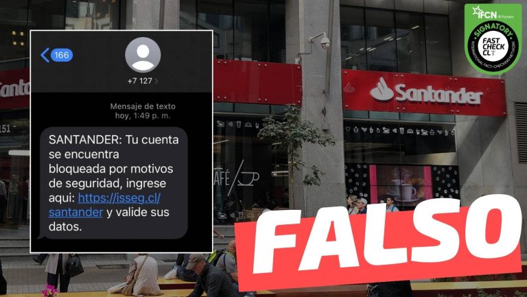 Read more about the article (Mensaje de texto) Banco Santander: “Tu cuenta se encuentra bloqueada por motivos de seguridad, ingrese aquí y valide sus datos”: #Falso