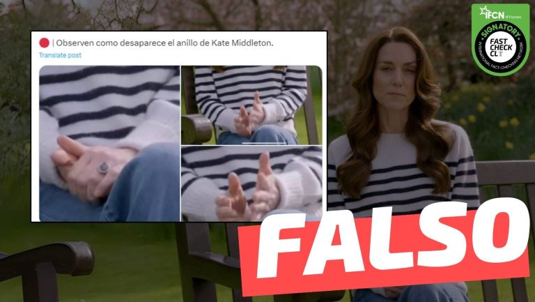 Read more about the article El video de Kate Middleton donde anuncia que padece cáncer fue creado con IA, ya que por momentos desaparece su anillo: #Falso