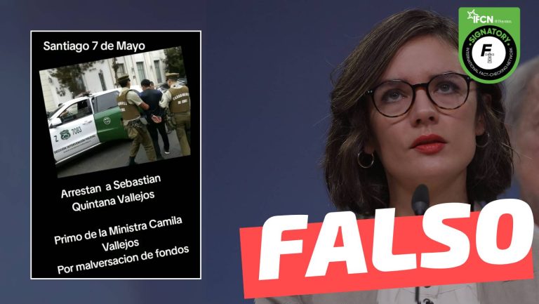 Read more about the article (Imagen) “Arrestan a Sebastián Quintana, primo de la ministra Camila Vallejo”: #Falso