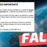 “La Singapore TV anunció: Esta noche, a partir de las 12:30 am hasta las 03:30 am, nuestro planeta estará con una radiación altísima. Los rayos cósmicos van a pasar muy cerca de la Tierra”: #Falso
