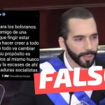 (Imagen) Presidente de El Salvador, Nayib Bukele, envía un mensaje al pueblo boliviano: #Falso
