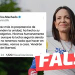 María Corina Machado tuiteó: “Hicimos humanamente lo que pudimos (…), vamos a casa”: #Falso