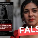 (Imagen) “Charla Magistral de Karol Cariola: ‘Democracia: Cuba, Corea del Norte y Venezuela, un ejemplo a seguir’ “: #Falso