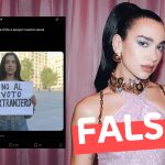 (Imagen) Dua Lipa con cartel que dice: “No al voto extranjero”: #Falso