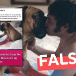 (Imagen) Javier Milei besando a su perro Conan: #Falso