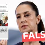 (Imagen) “Claudia Sheinbaum a Donald Trump: ‘Usted a mí no me dice a quién le vendo mi petróleo'”: #Falso